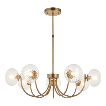 Endon 119224 - Lampadario a sospensione HAGUE 7xG9/5W/230V, finitura ottone