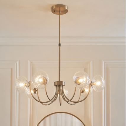 Endon 119224 - Lampadario a sospensione HAGUE 7xG9/5W/230V, finitura ottone