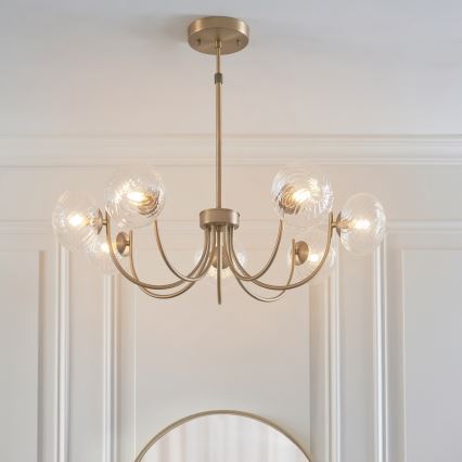 Endon 119224 - Lampadario a sospensione HAGUE 7xG9/5W/230V, finitura ottone