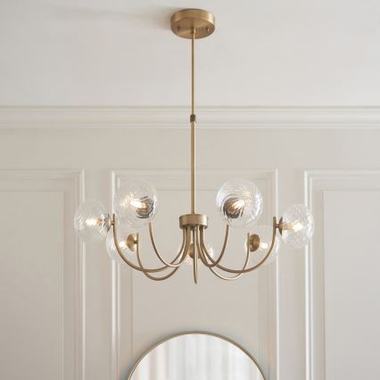 Endon 119224 - Lampadario a sospensione HAGUE 7xG9/5W/230V, finitura ottone