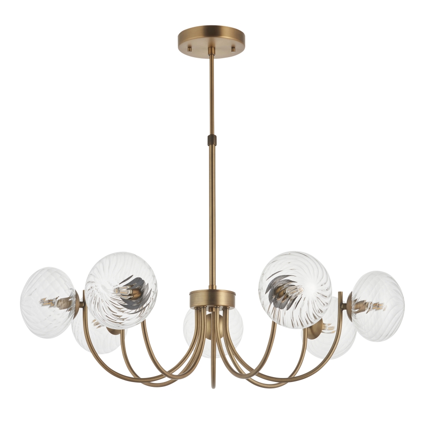 Endon 119224 - Lampadario a sospensione HAGUE 7xG9/5W/230V, finitura ottone