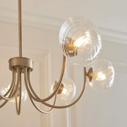 Endon 119224 - Lampadario a sospensione HAGUE 7xG9/5W/230V, finitura ottone