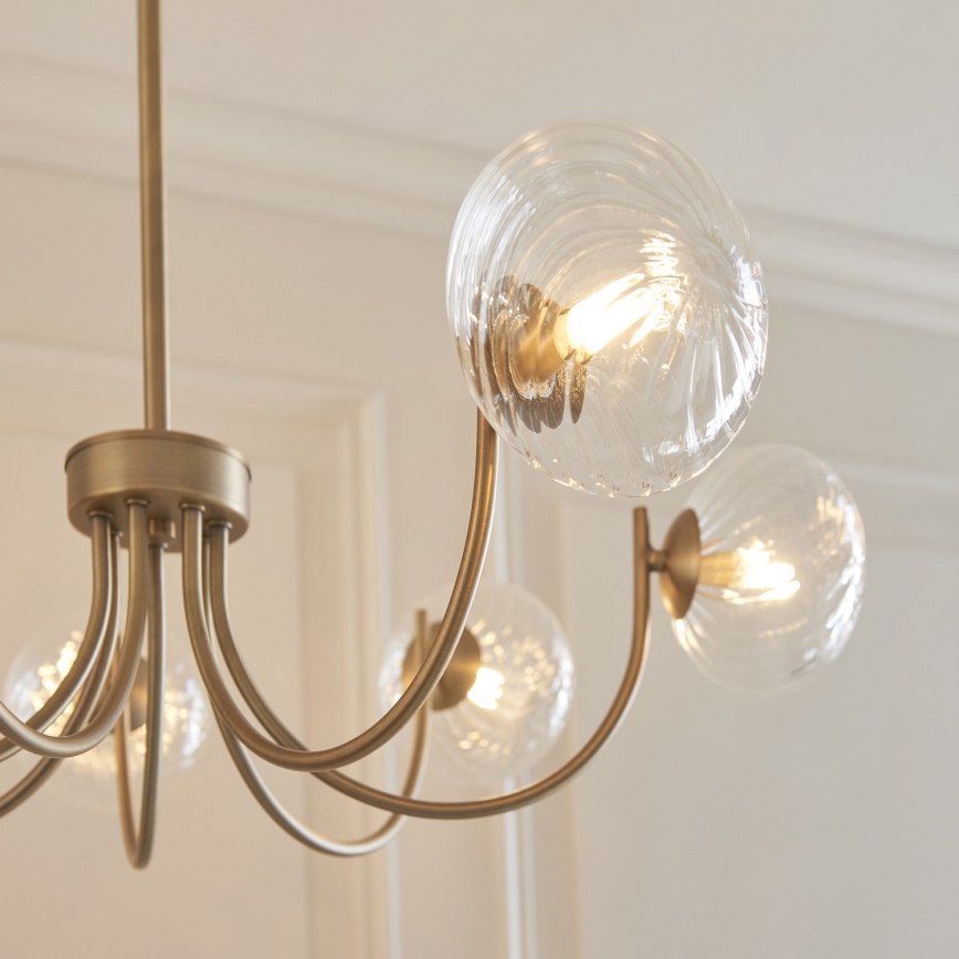 Endon 119224 - Lampadario a sospensione HAGUE 7xG9/5W/230V, finitura ottone