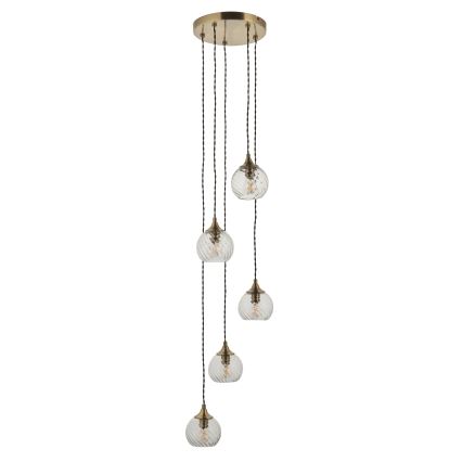Endon 119435 - Lampadario sospeso su cavo ALLEGRA 5xE14/7W/230V ottone