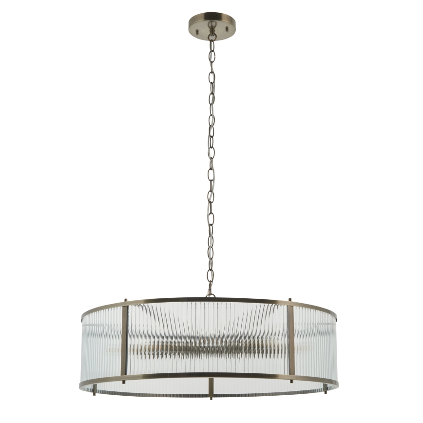 Endon 119455 - Lampadario a catena RIDGETON 8xE14/7W/230V cromo opaco