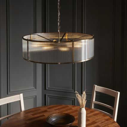 Endon 119455 - Lampadario a catena RIDGETON 8xE14/7W/230V ottone