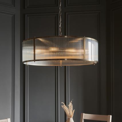 Endon 119455 - Lampadario a catena RIDGETON 8xE14/7W/230V ottone
