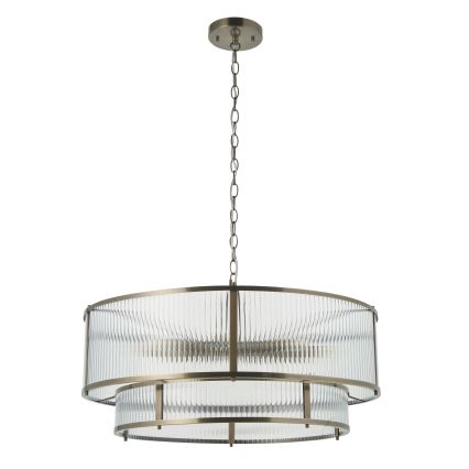 Endon 119456 - Lampadario a catena RIDGETON 8xE14/7W/230V cromo satinato