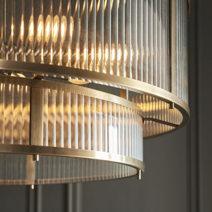 Endon 119456 - Lampadario a catena RIDGETON 8xE14/7W/230V cromo satinato