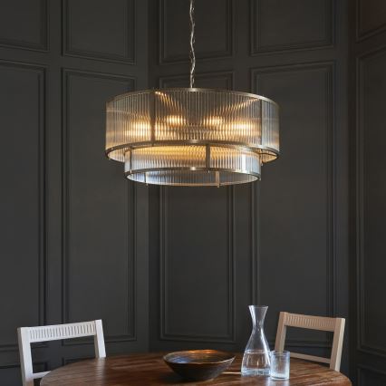 Endon 119456 - Lampadario a catena RIDGETON 8xE14/7W/230V in ottone