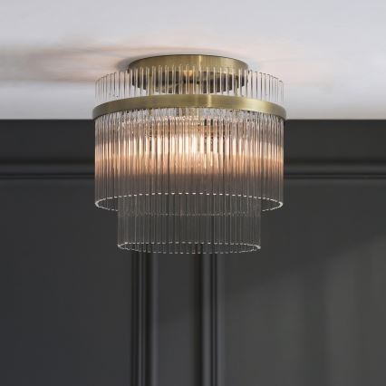 Endon 119492 - Plafoniera a montaggio superficiale MARIETTA 1xE27/10W/230V ottone/trasparente