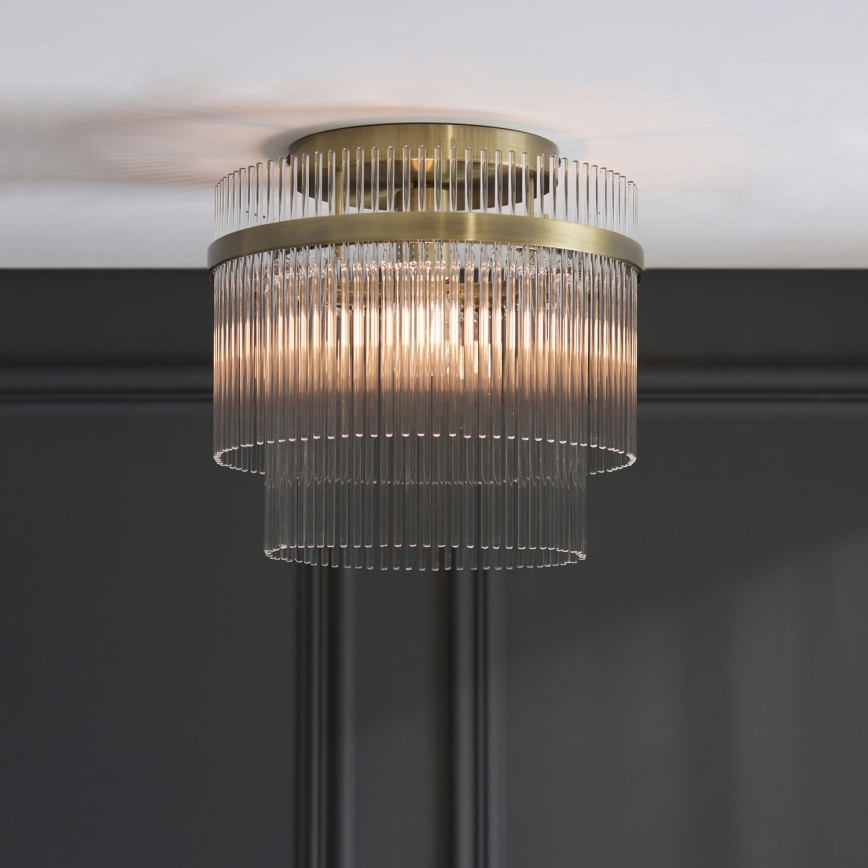 Endon 119492 - Plafoniera a montaggio superficiale MARIETTA 1xE27/10W/230V ottone/trasparente