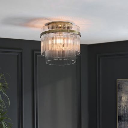 Endon 119492 - Plafoniera a montaggio superficiale MARIETTA 1xE27/10W/230V ottone/trasparente