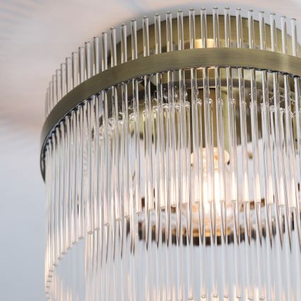 Endon 119492 - Plafoniera a montaggio superficiale MARIETTA 1xE27/10W/230V ottone/trasparente