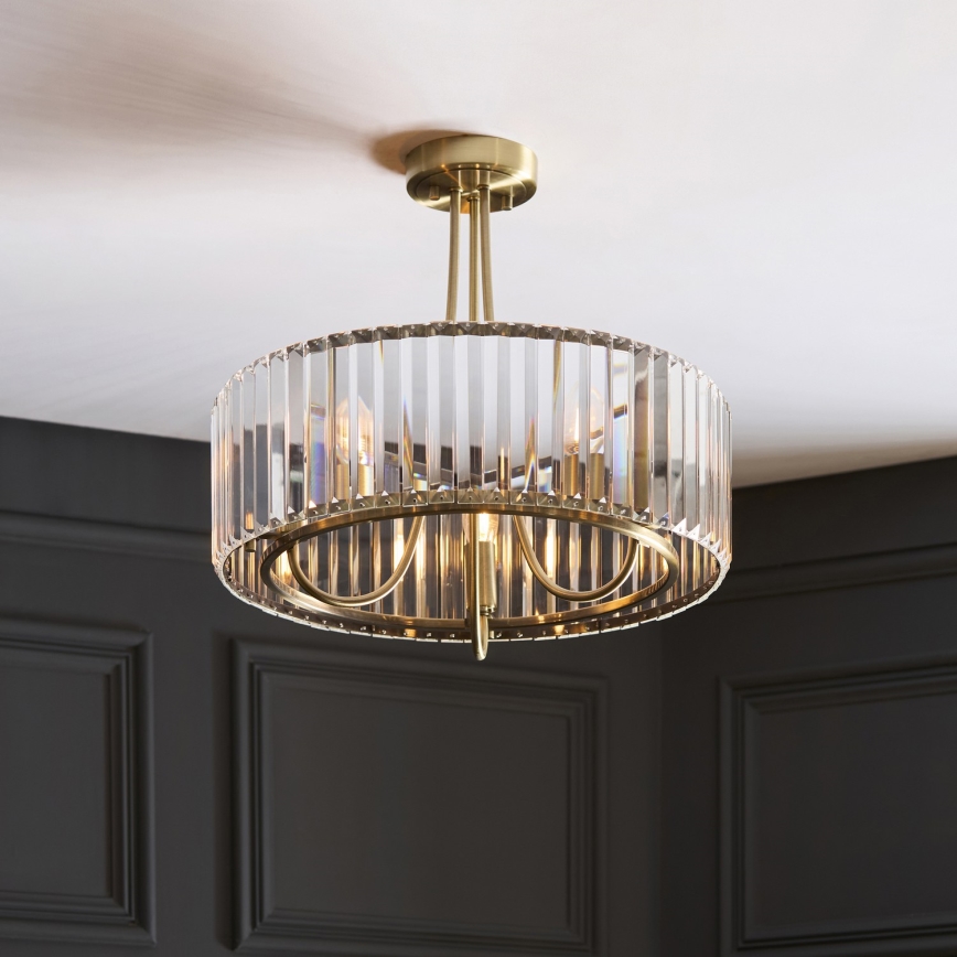 Endon 119609 - Lampadario a stelo VISCONTI 3xE14/6W/230V ottone