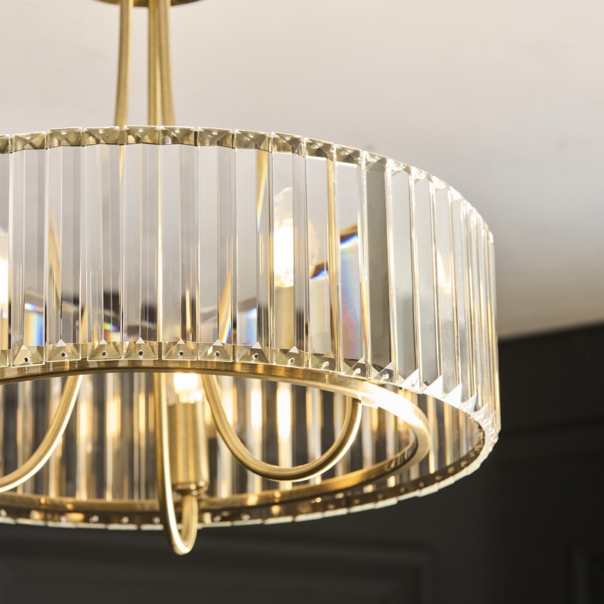 Endon 119609 - Lampadario a stelo VISCONTI 3xE14/6W/230V ottone