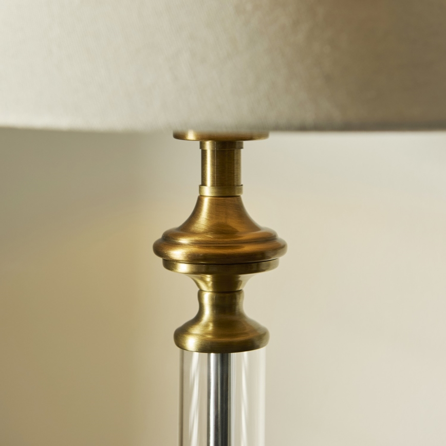 Endon 119972 - Lampada da tavolo AVEBURY 1xE27/10W/230V ottone/grigio