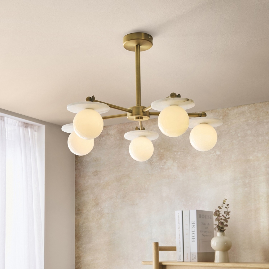 Endon 120037 - Lampadario a stelo CERCHIO 5xG9/5W/230V ottone