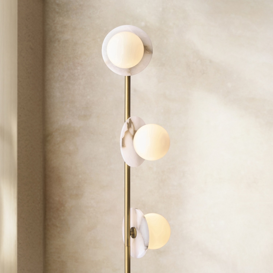 Endon 120042 - Lampada da terra CERCHIO 3xG9/5W/230V in ottone