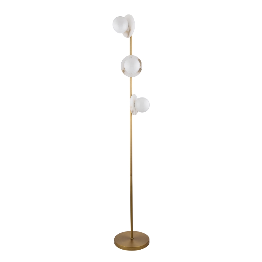 Endon 120042 - Lampada da terra CERCHIO 3xG9/5W/230V in ottone