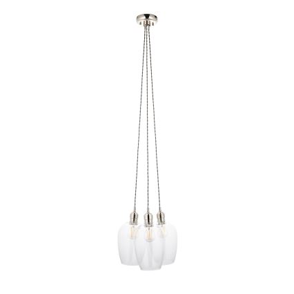 Endon 120644 - Lampadario a sospensione con cavo 3xE27/10W/230V, cromo lucido