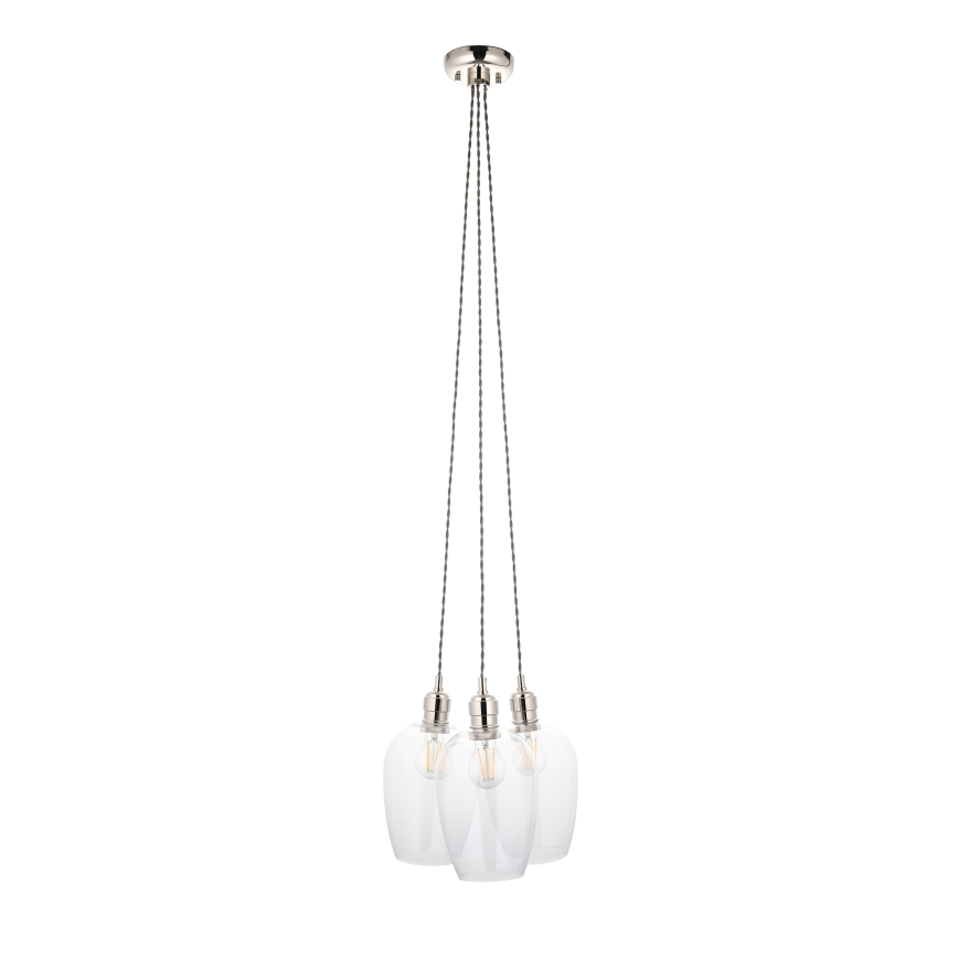 Endon 120644 - Lampadario a sospensione con cavo 3xE27/10W/230V, cromo lucido