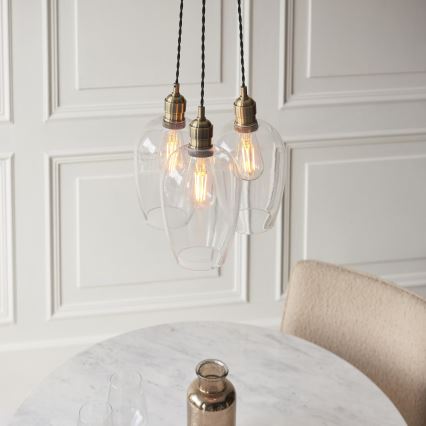 Endon 120648 - Lampada a sospensione con cavo 3xE27/10W/230V ottone