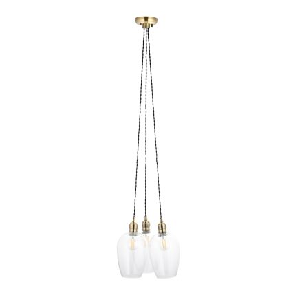 Endon 120648 - Lampada a sospensione con cavo 3xE27/10W/230V ottone