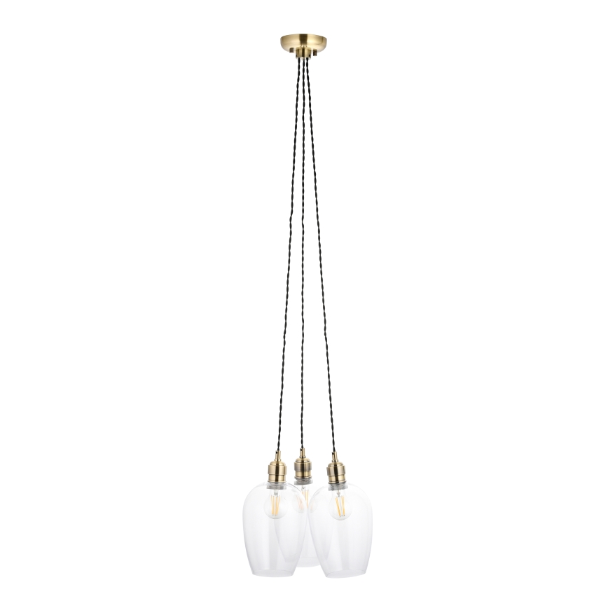 Endon 120648 - Lampada a sospensione con cavo 3xE27/10W/230V ottone