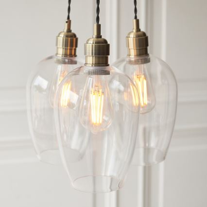 Endon 120648 - Lampada a sospensione con cavo 3xE27/10W/230V ottone