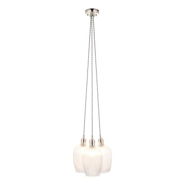 Endon 120652 - Lampadario a sospensione con cavo 3xE27/10W/230V cromo lucido