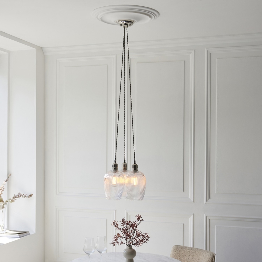 Endon 120652 - Lampadario a sospensione con cavo 3xE27/10W/230V cromo lucido