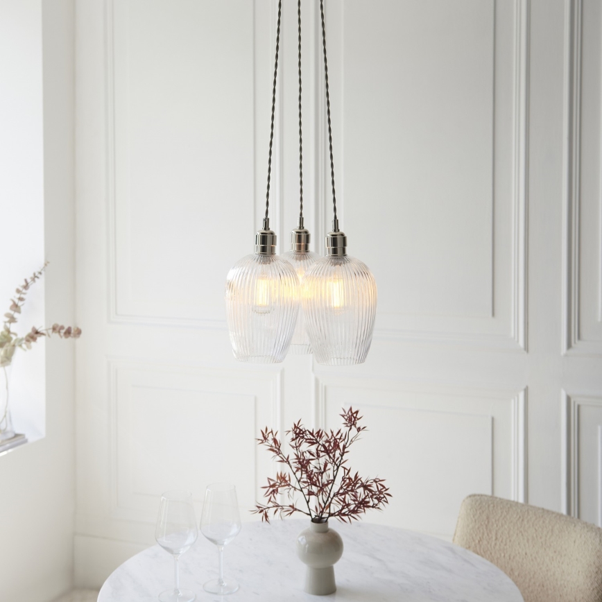 Endon 120652 - Lampadario a sospensione con cavo 3xE27/10W/230V cromo lucido