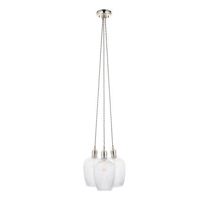 Endon 120652 - Lampadario a sospensione con cavo 3xE27/10W/230V cromo lucido