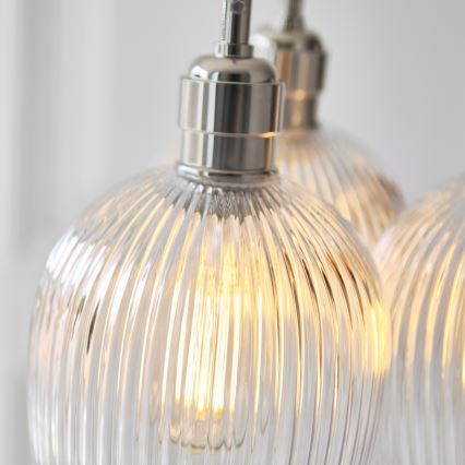 Endon 120652 - Lampadario a sospensione con cavo 3xE27/10W/230V cromo lucido