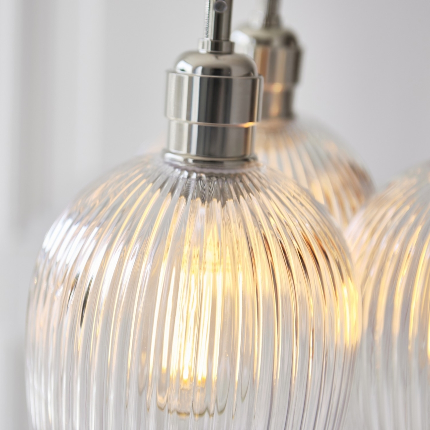 Endon 120652 - Lampadario a sospensione con cavo 3xE27/10W/230V cromo lucido