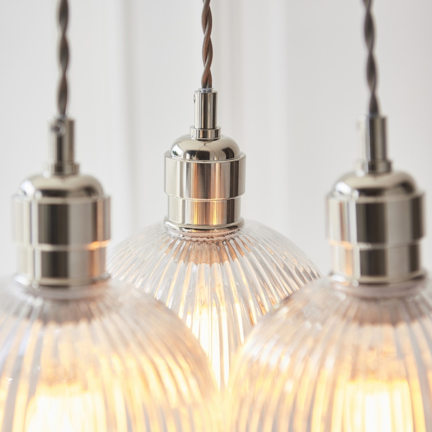 Endon 120652 - Lampadario a sospensione con cavo 3xE27/10W/230V cromo lucido
