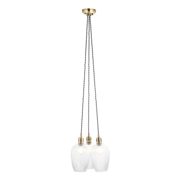 Endon 120656 - Lampadario a sospensione con cavo 3xE27/10W/230V ottone