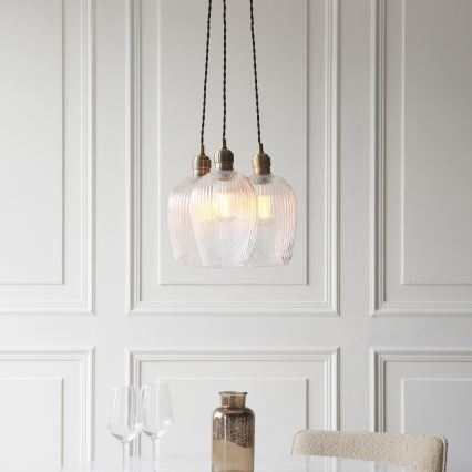 Endon 120656 - Lampadario a sospensione con cavo 3xE27/10W/230V ottone