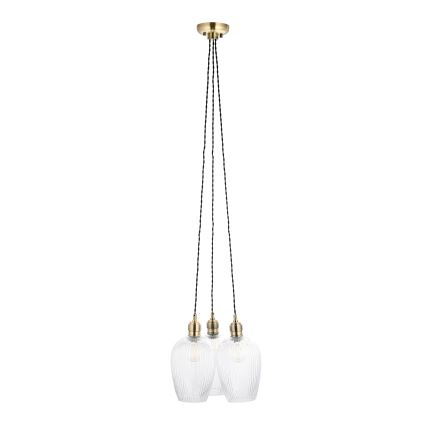 Endon 120656 - Lampadario a sospensione con cavo 3xE27/10W/230V ottone