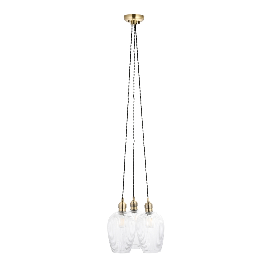 Endon 120656 - Lampadario a sospensione con cavo 3xE27/10W/230V ottone