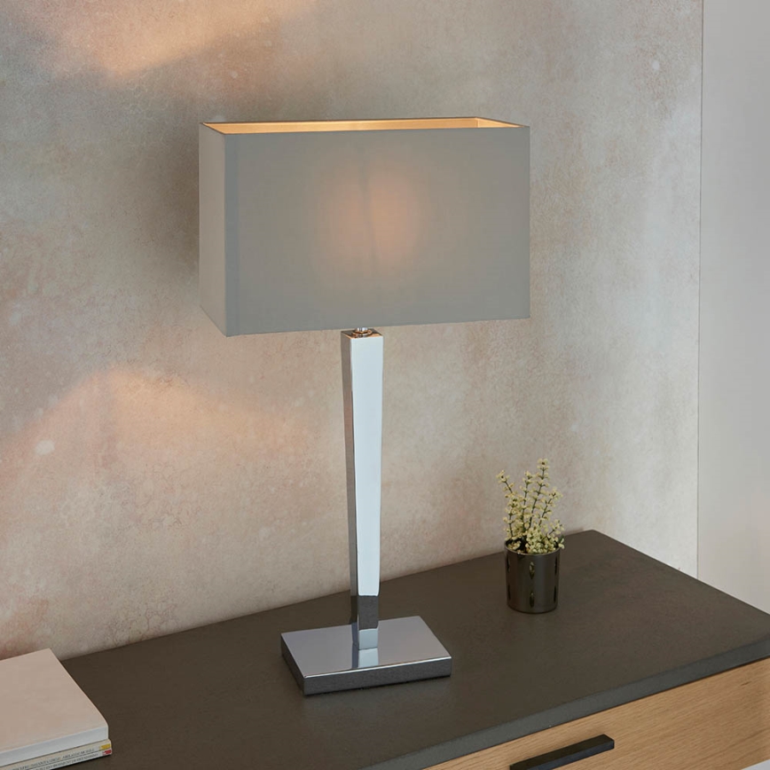 Endon 56707 - Lampada da tavolo MORETO 1xE27/60W/230V cromo lucido/grigio