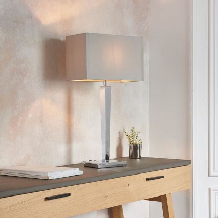 Endon 56707 - Lampada da tavolo MORETO 1xE27/60W/230V cromo lucido/grigio