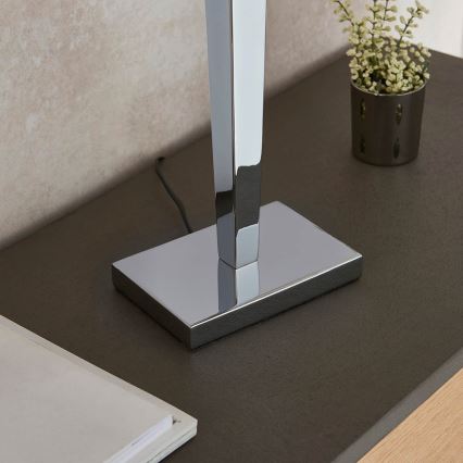 Endon 56707 - Lampada da tavolo MORETO 1xE27/60W/230V cromo lucido/grigio