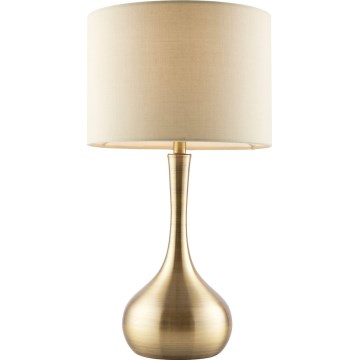 Endon 61191 - Lampada da tavolo dimmerabile PICCADILLY 1xE14/40W/230V ottone/beige