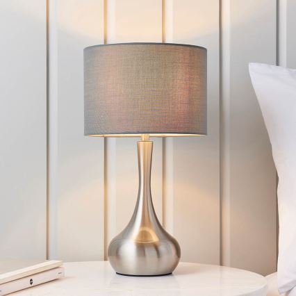 Endon 61192 - Lampada da tavolo dimmerabile PICCADILLY 1xE14/40W/230V cromo opaco/grigio