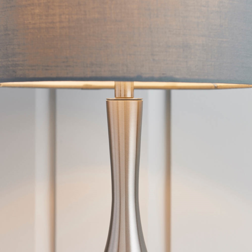 Endon 61192 - Lampada da tavolo dimmerabile PICCADILLY 1xE14/40W/230V cromo opaco/grigio