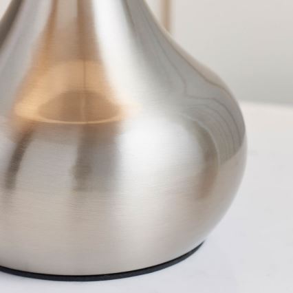 Endon 61192 - Lampada da tavolo dimmerabile PICCADILLY 1xE14/40W/230V cromo opaco/grigio