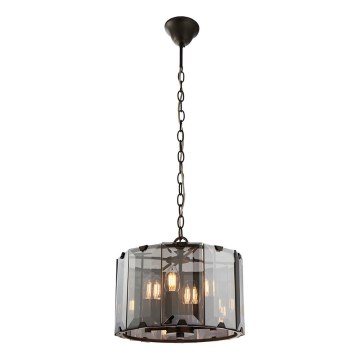 Endon 61281 - Lampadario a sospensione CLOONEY 4xE14/40W/230V nero/vetro fumé