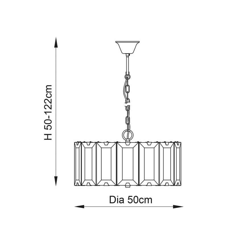 Endon 61294 - Lampadario a sospensione con catena CLOONEY 8xE14/40W/230V nero/fumé